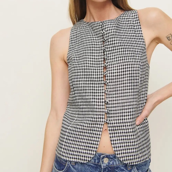 NWT Reformation Addison Linen Top - M - Picture 2 of 5